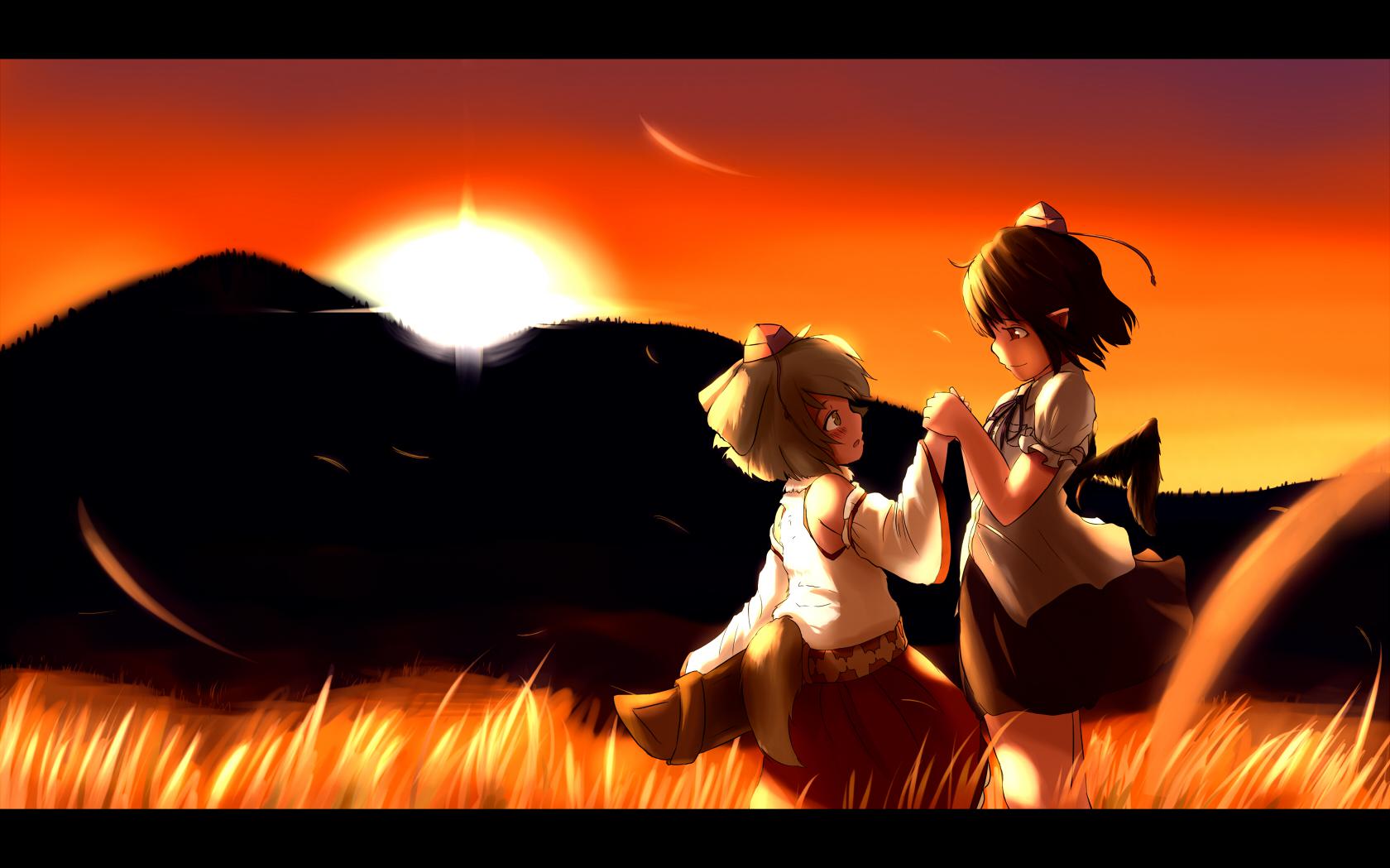 夕阳西下你手牵手