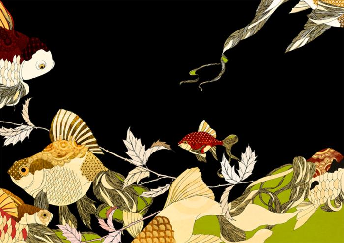 Gold Fish插画图片壁纸
