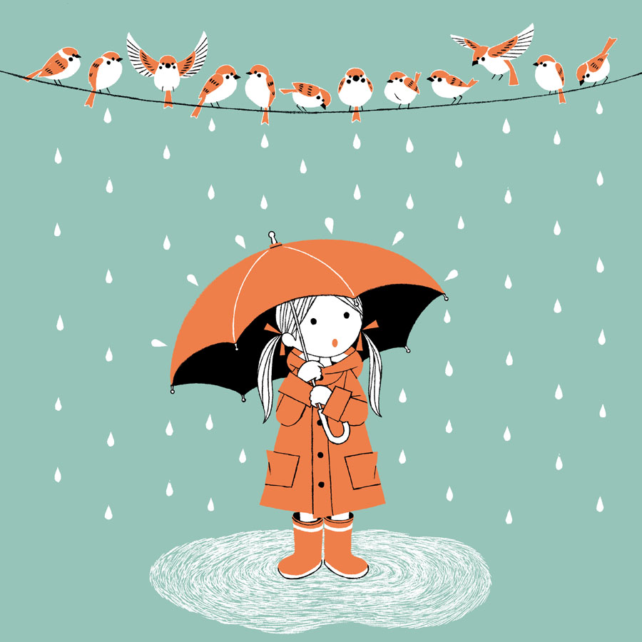 梅雨插画图片壁纸
