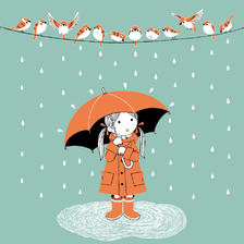 梅雨插画图片壁纸