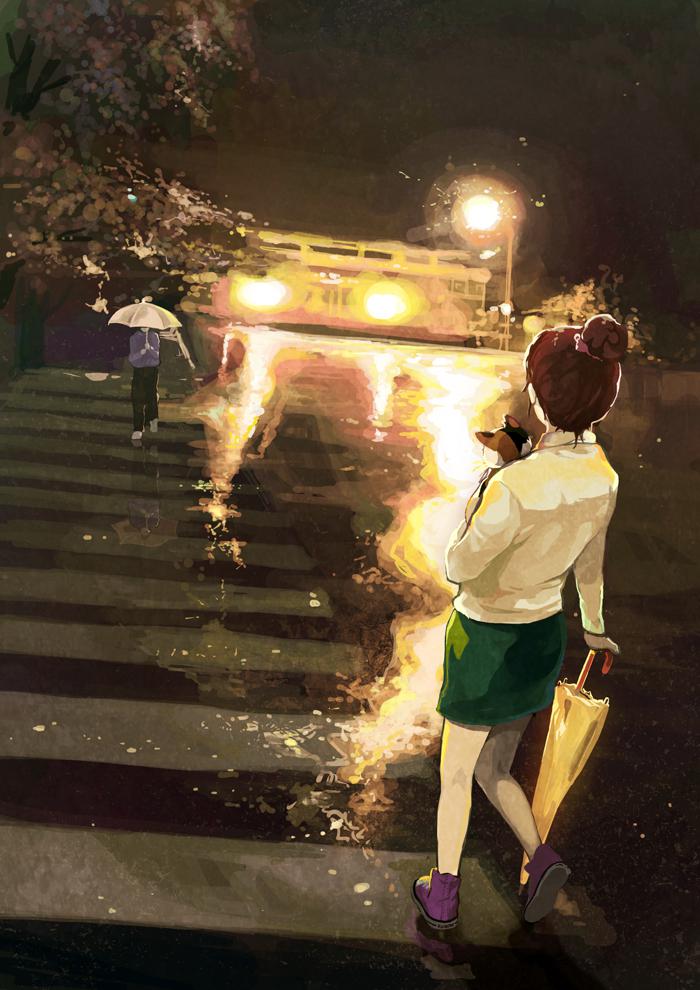 雨后的距离插画图片壁纸