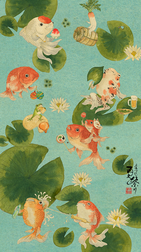 金鱼节-和风日本画