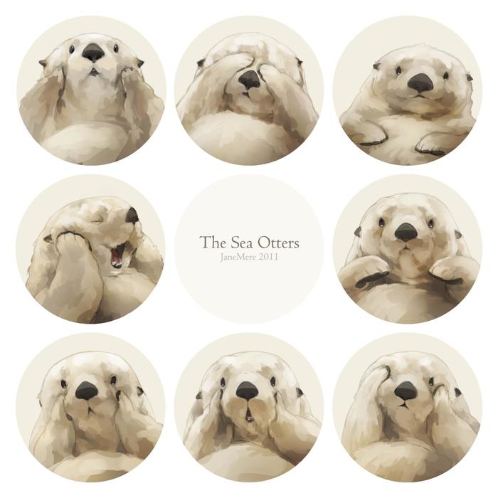 The Sea Otters插画图片壁纸