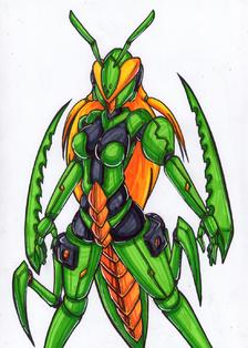 仿生物體裝甲-螳螂插画图片壁纸