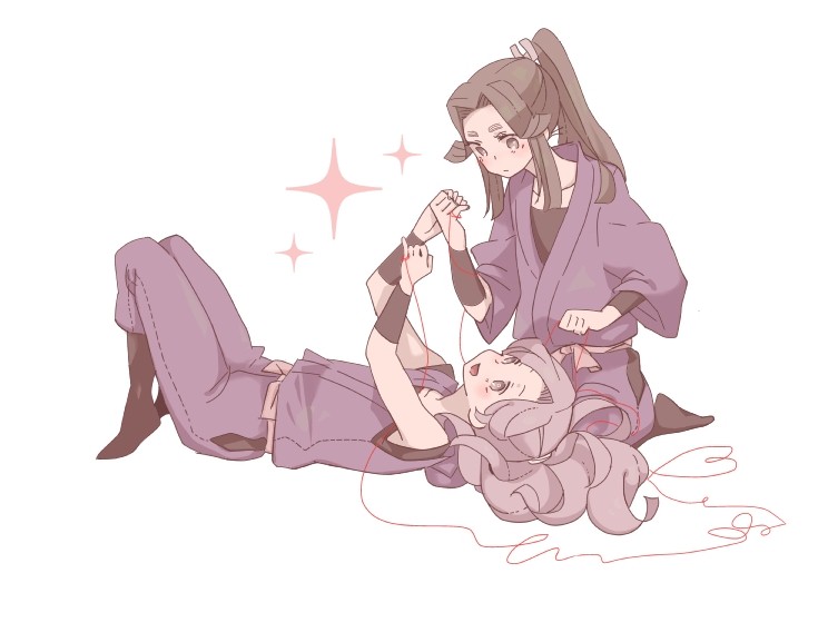 赤い糸插画图片壁纸