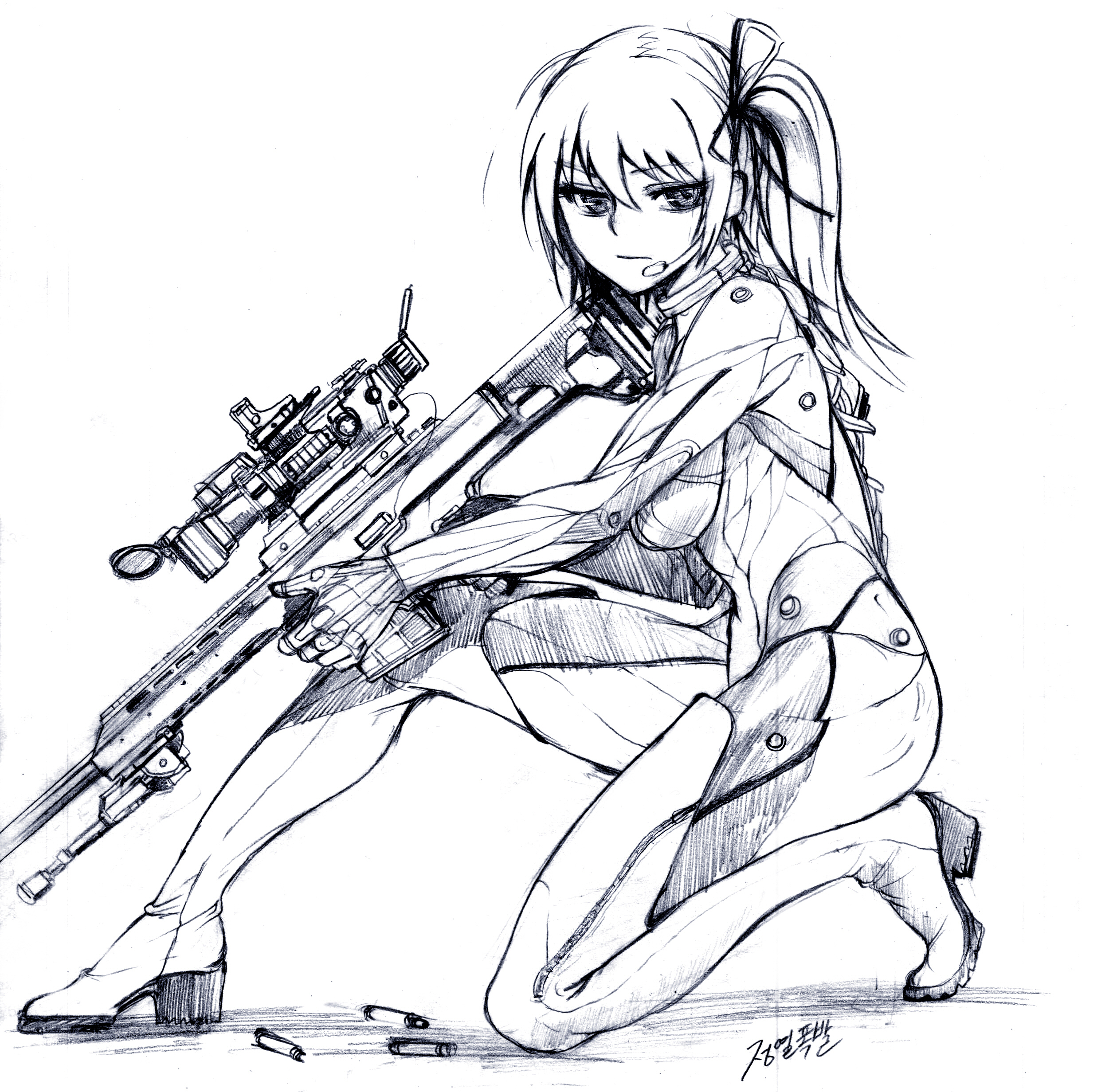 Barret M98 with sniper girl插画图片壁纸