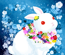 日本花兎-动漫兔耳娘花朵