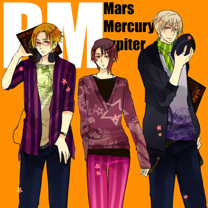 PM- Mars, Mercury & Jupiter插画图片壁纸