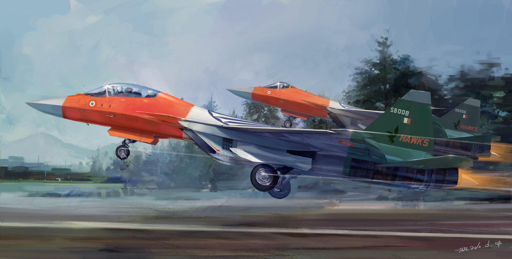T-50 UB -Indian Air Force插画图片壁纸
