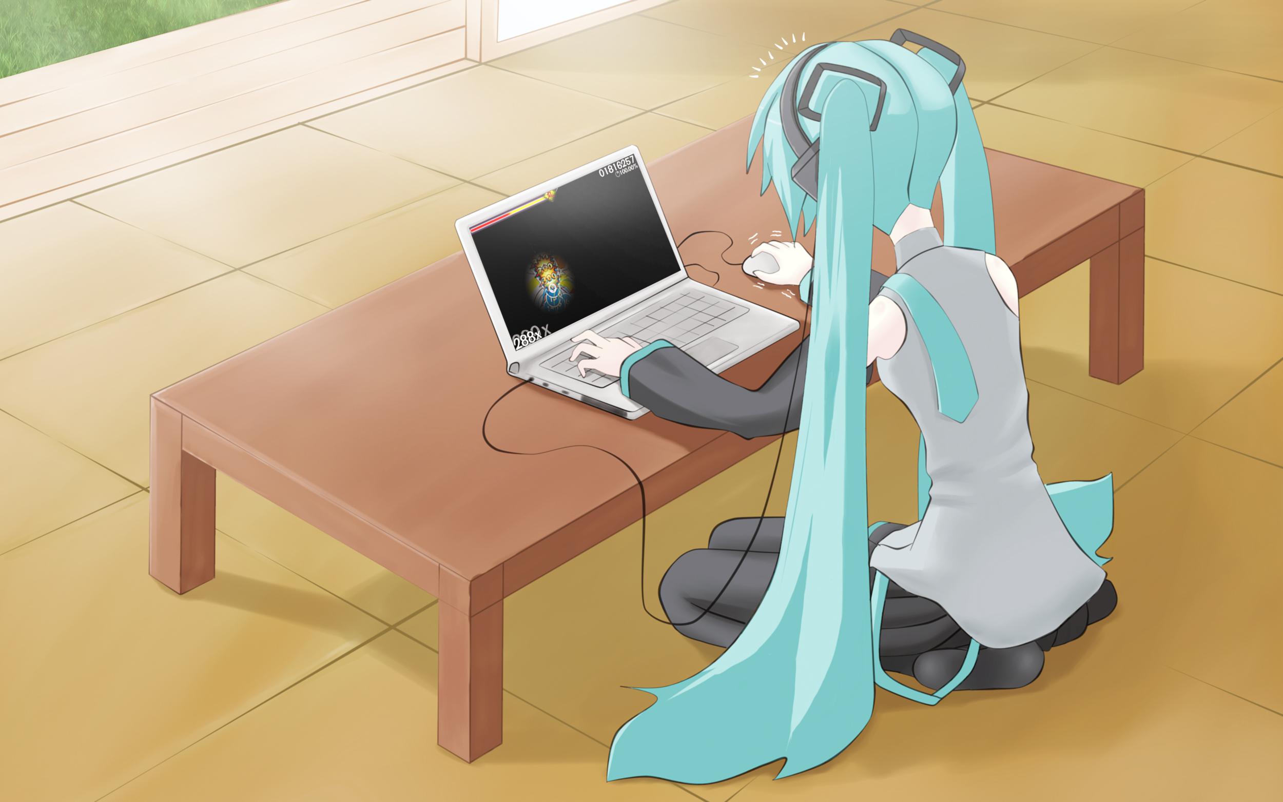 Hatsune Miku playing osu!插画图片壁纸