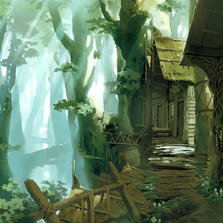 森林之家插画图片壁纸