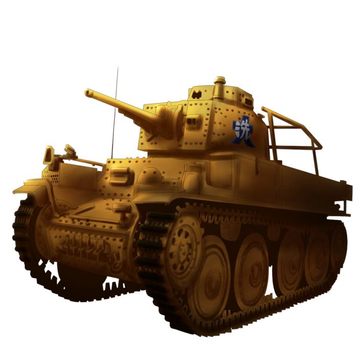 38 (t)坦克大洗龟队颜色ver。插画图片壁纸
