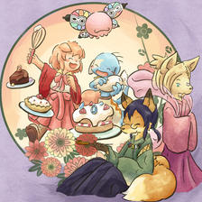 【PFNW】蛋糕宴雪月花之宴插画图片壁纸