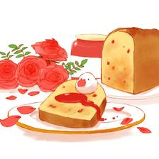 玫瑰蛋糕插画图片壁纸