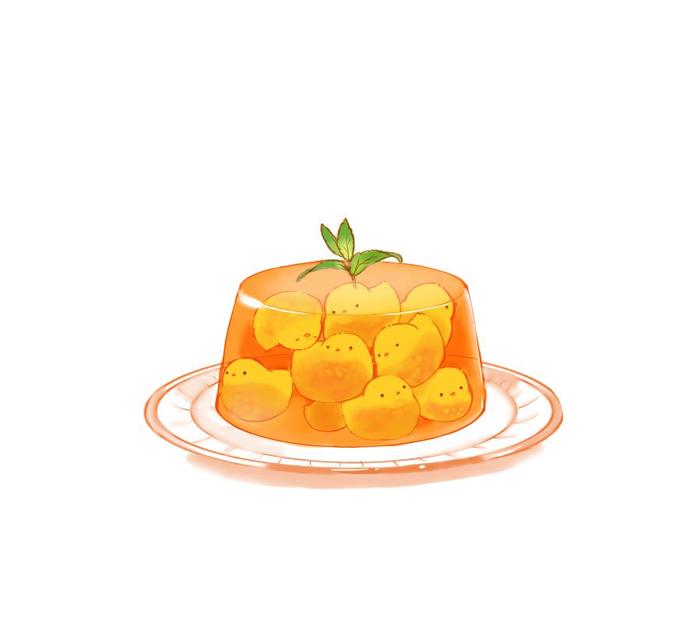 橘子果冻插画图片壁纸