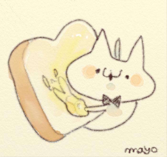 涂黄油的猫插画图片壁纸