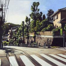 On the sunny side street　板橋区赤塚插画图片壁纸