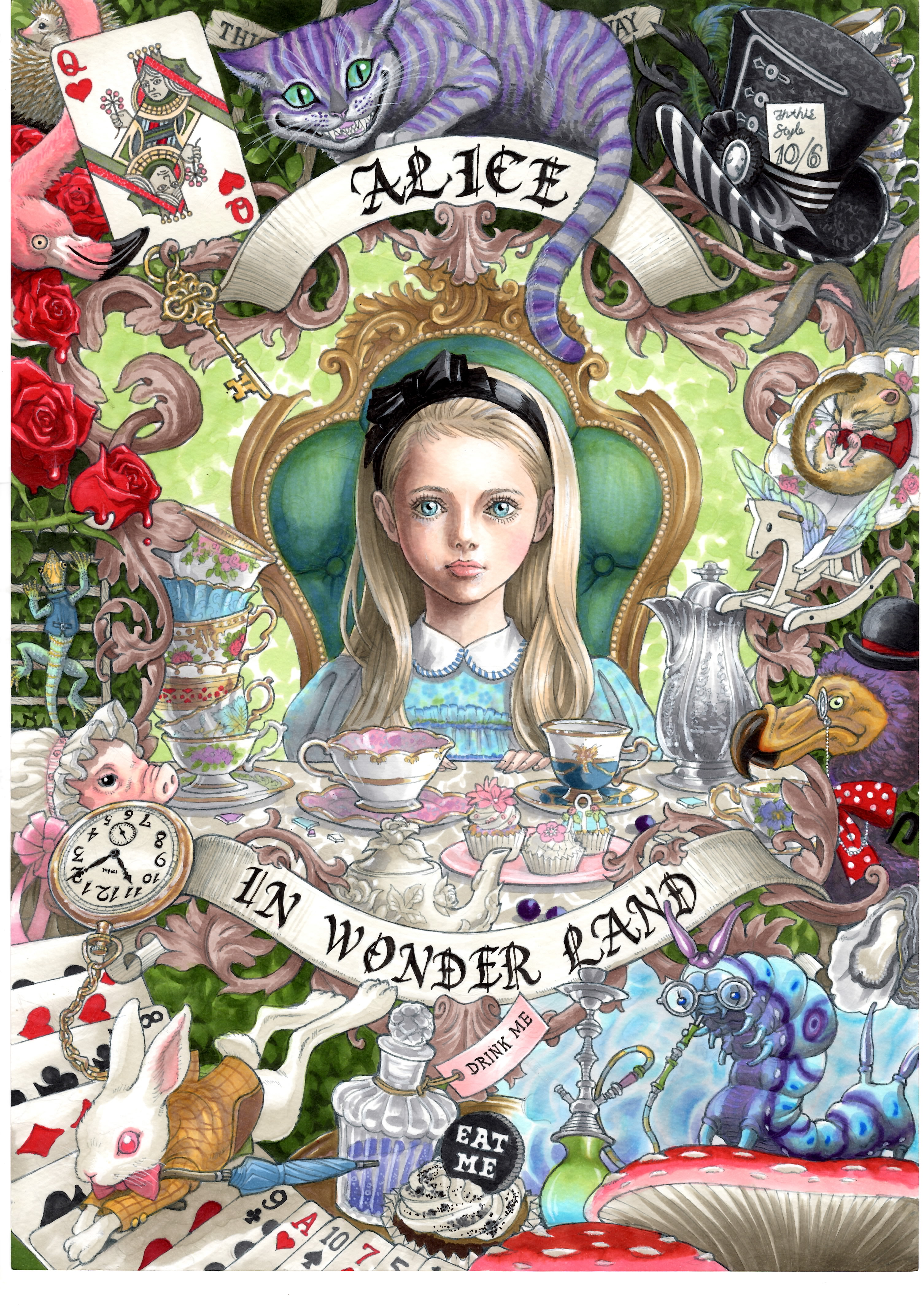 Alice in Wonderland 　完成插画图片壁纸