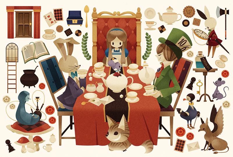 Tea party插画图片壁纸