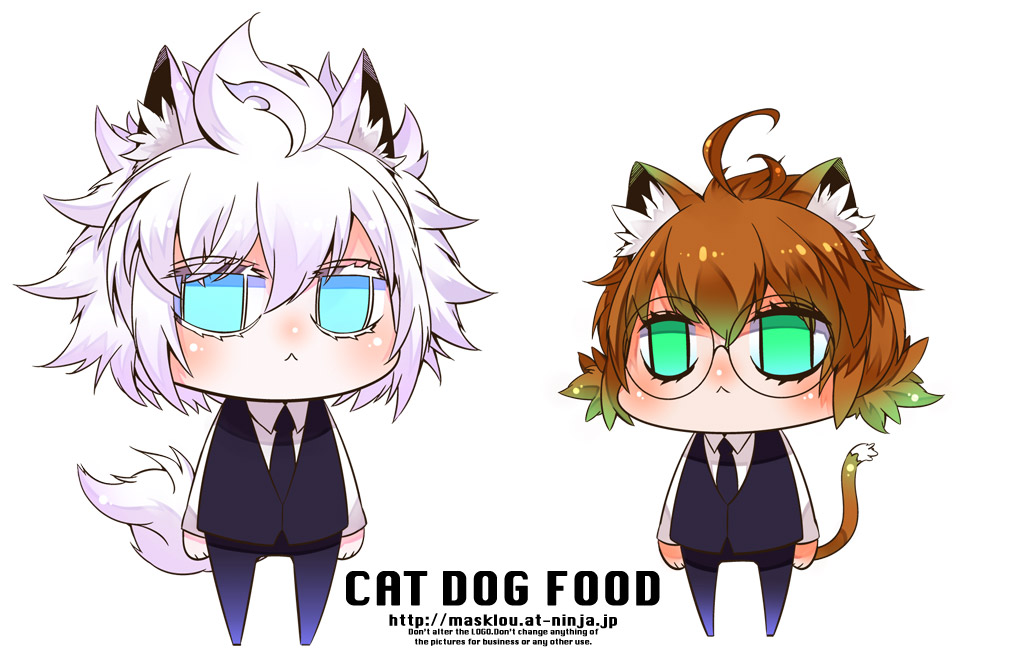 CAT DOG FOOD 色设定插画图片壁纸
