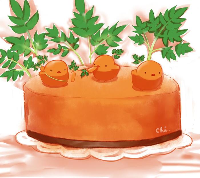 胡萝卜蛋糕插画图片壁纸