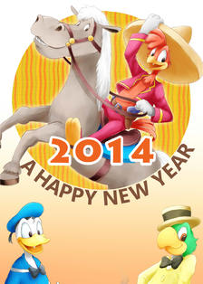 A　HAPPY　NEW　YEAR插画图片壁纸