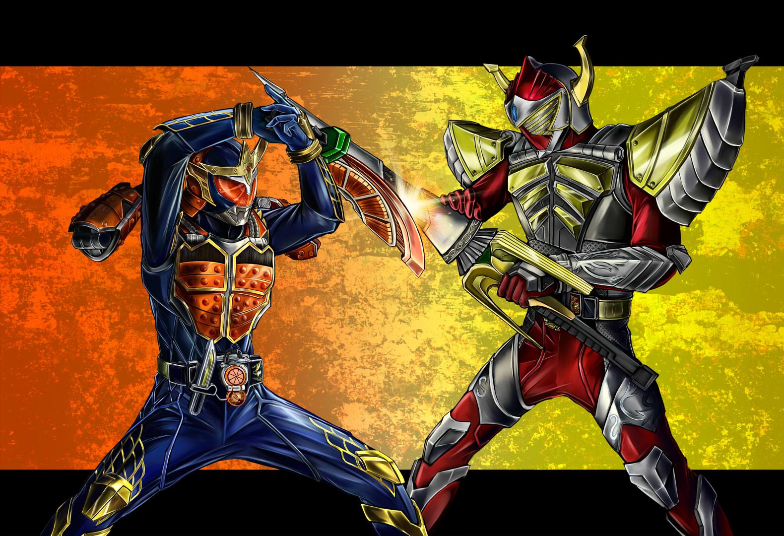 假面骑士盔甲武vs假面骑士巴隆插画图片壁纸