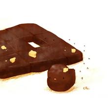 巧克力布朗尼插画图片壁纸