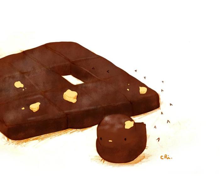巧克力布朗尼插画图片壁纸