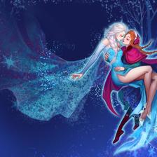 frozen Elsa and Anna插画图片壁纸