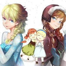 Frozen Sisters插画图片壁纸