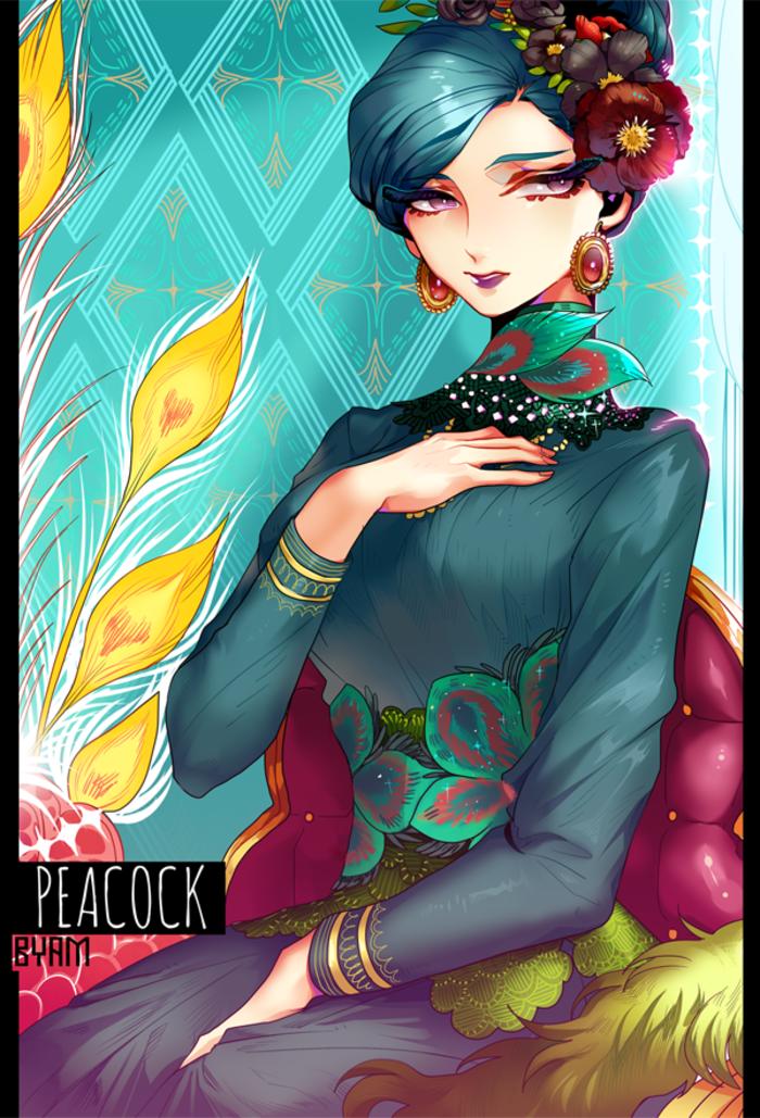 Peacock - 孔雀插画图片壁纸