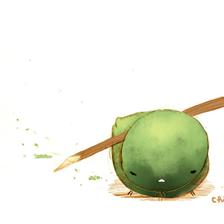 抹茶蕨菜饼插画图片壁纸