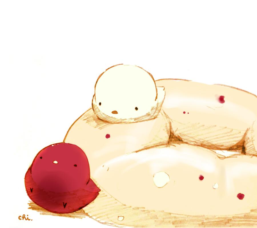 奶酪和红莓苔的百吉饼插画图片壁纸