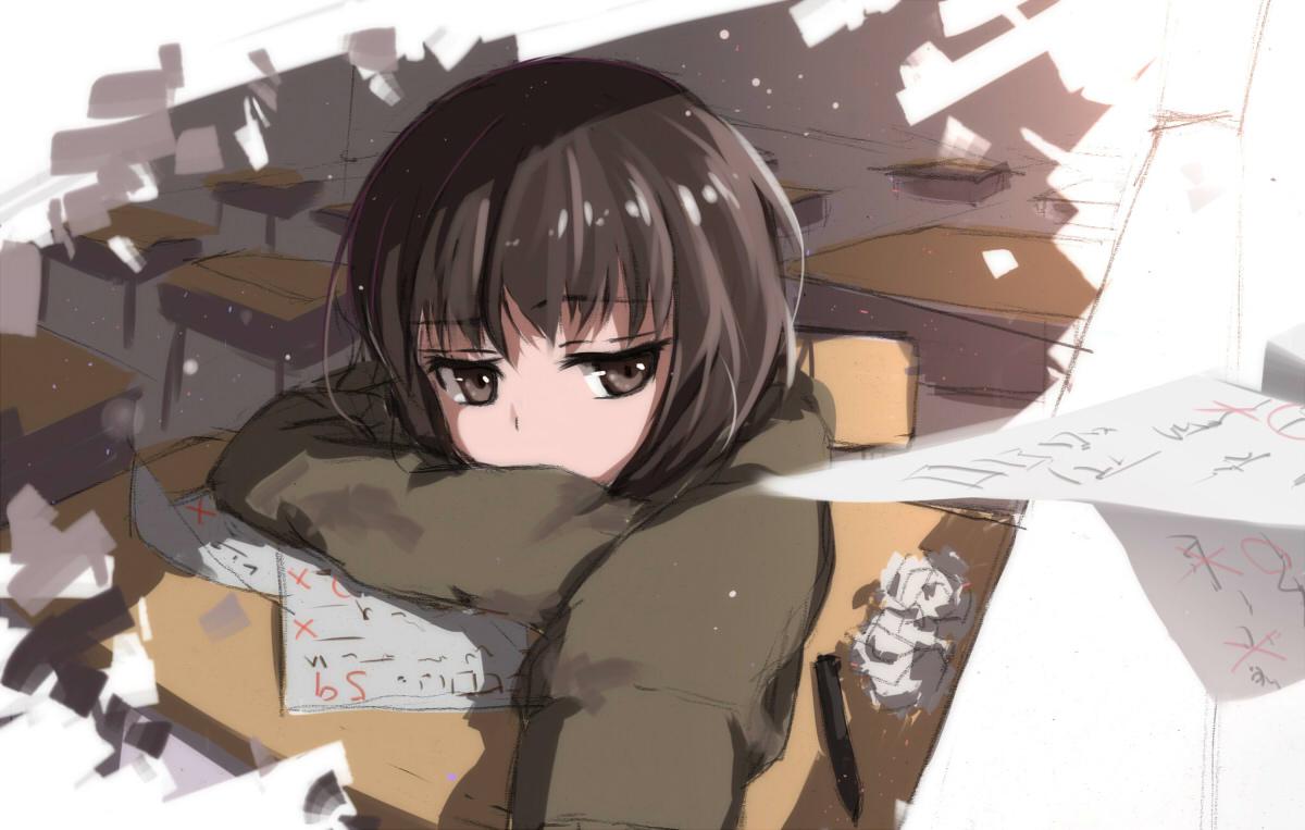 我最讨厌的是考试。插画图片壁纸
