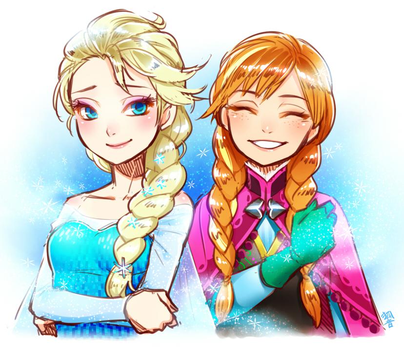 Frozen姐妹插画图片壁纸