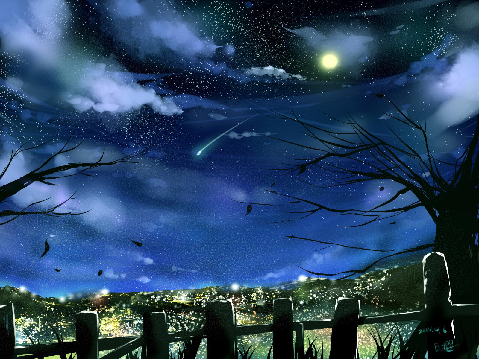 夜空-动漫天空横图-触站