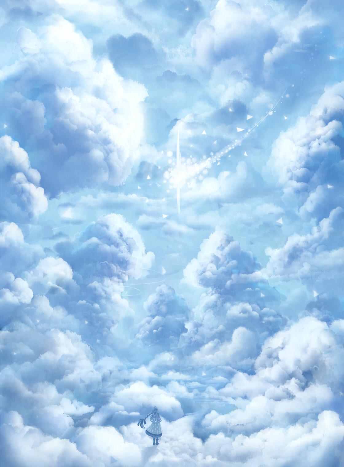 天星的云路插画图片壁纸