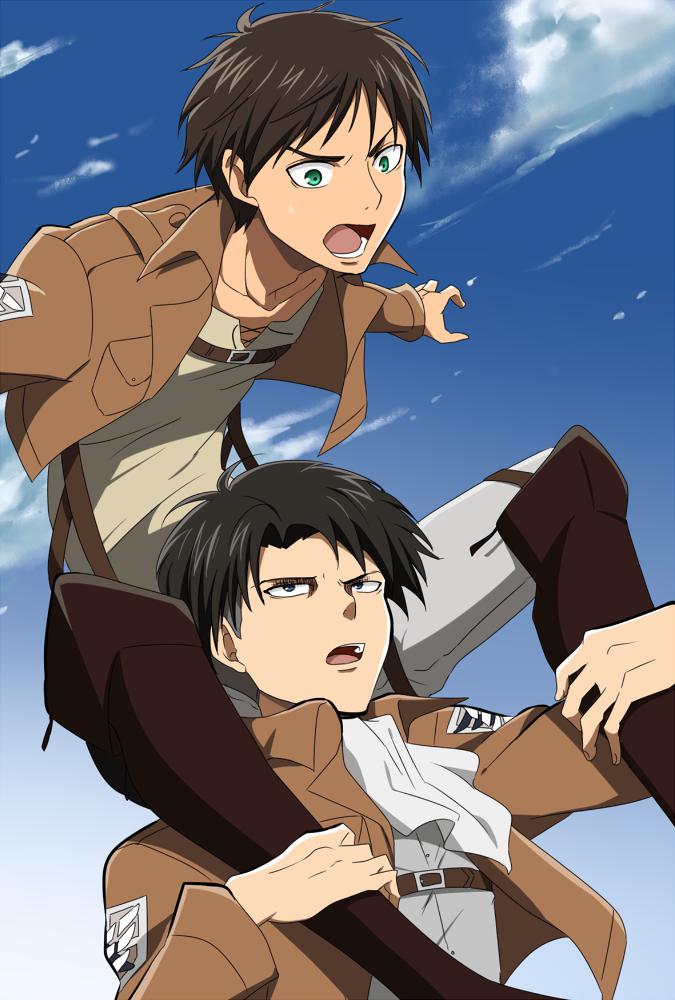 兵长肩车进击的巨人竖图