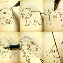 【英灵】和自动铅笔嬉戏的喵星人【动物化】插画图片壁纸