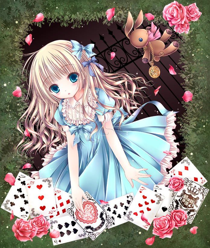Alice et une roseraie