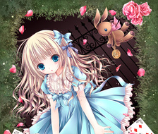Alice et une roseraie
