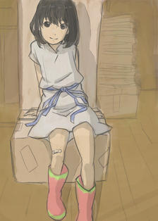 长筒靴的女孩子插画图片壁纸