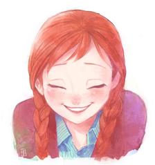 微笑着的安娜插画图片壁纸