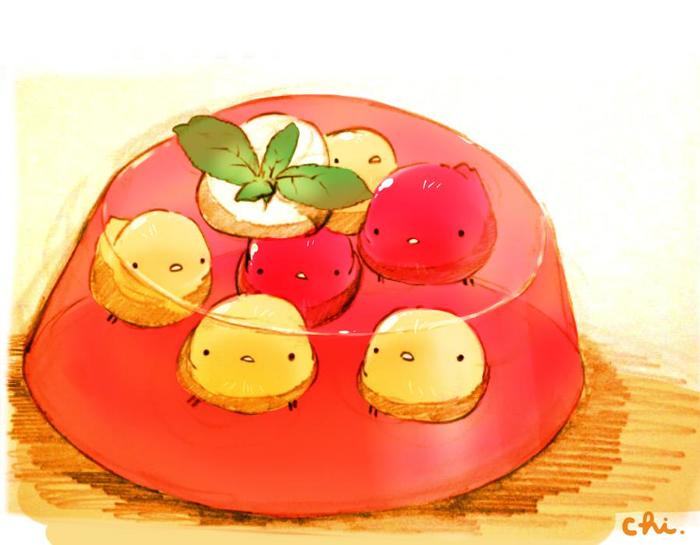 葡萄柚果冻插画图片壁纸