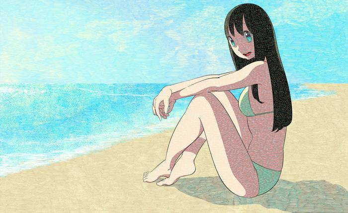 夏天的海插画图片壁纸
