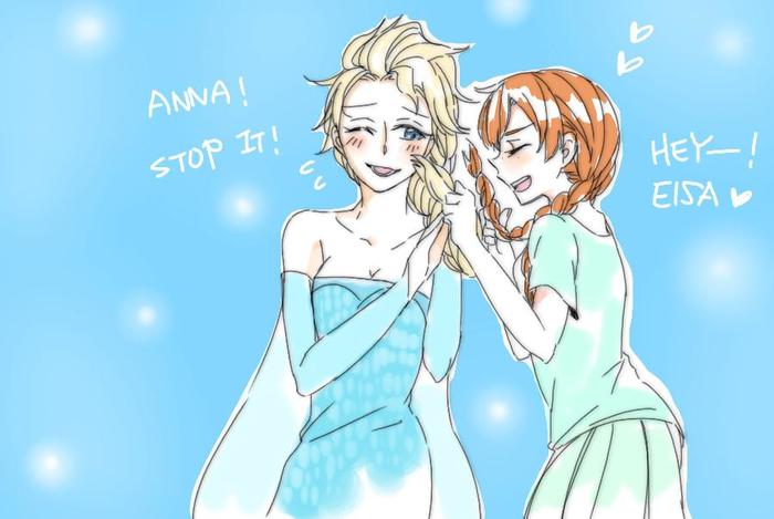 Elsa & Anna插画图片壁纸