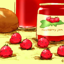 树莓果酱插画图片壁纸