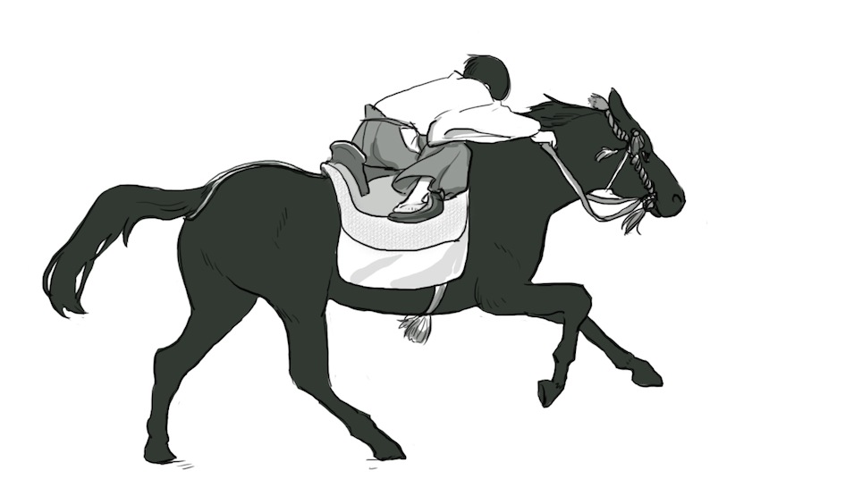 骑马的日本先生插画图片壁纸