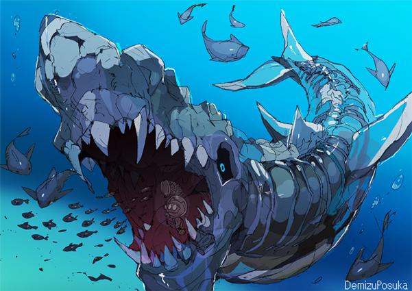 怪物鱼和渔夫-创作巨大魚